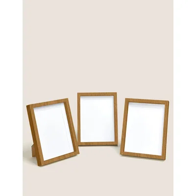 Marks & Spencer M&S Set of 3 Wood Photo Frames 5x7 inch - White, White,Pink,Grey,Natural Mix,Black
