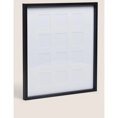 Marks & Spencer M&S 12 Aperture Wood Photo Frame - Black, Black,White