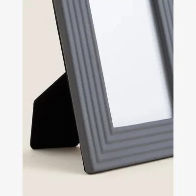 Marks & Spencer M&S Ceramic Ridged Photo Frame 4x6 inch - Charcoal, Charcoal,Blue