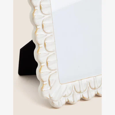 Marks & Spencer M&S Ceramic Scallop Photo Frame 5x7 inch - White, White