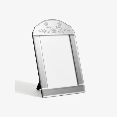 Marks & Spencer M&S Glass Etched Mirror Photo Frame 5x7 Inch - Grey, Grey