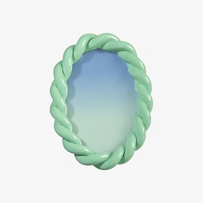 Made in Design Braid Photo frame - / Oval - Polyresin / 19 x 13.5 cm by & klevering Green