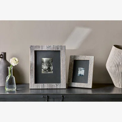Nkuku Nkuku Dalya Marble Photoframe | Photo Frames | Light Grey | 8 X10''