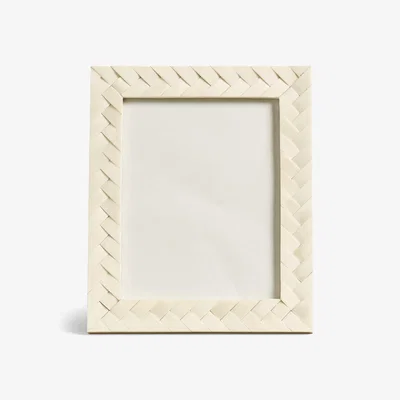 OKA OKA, Plaited Bone Photo Frame, Large - Ivory, Picture Frames, Bone/MDF Wood