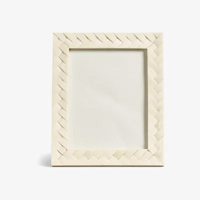 OKA Plaited Bone Photo Frame, Large - Ivory