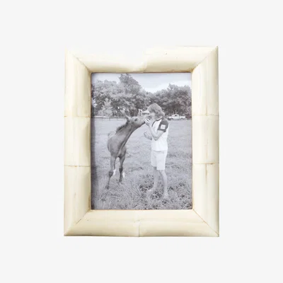OKA Bone Curved Photo Frame, Small - Ivory White