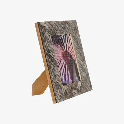 Olivia's Libra Calm Neutral Collection - Herringbone Brown Horn Photo Frame