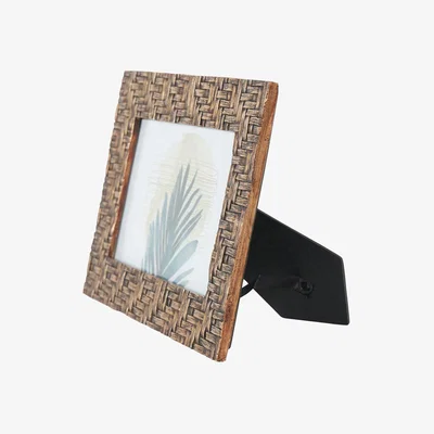 Olivia's Libra Calm Neutral Collection - Rustic Brown Bamboo Woven Effect Photo Frame / Small