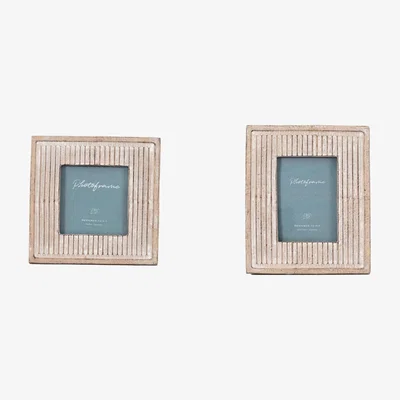 Olivia's Gallery Interiors Set of 2 Draft Mini Photo Frames in Natural