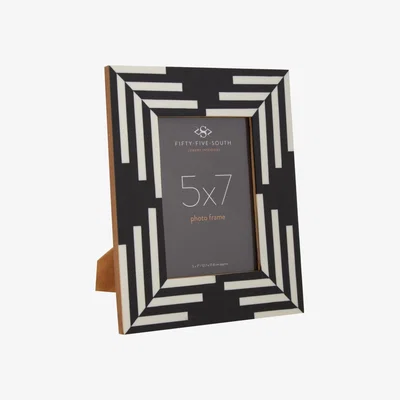 Olivia's Olivia's Donall 5 x 7 Striped Photo Frame in Black & White