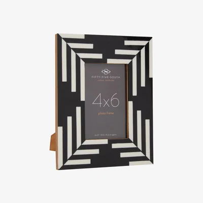 Olivia's Olivia's Donall 4 x 6 Striped Photo Frame in Black & White