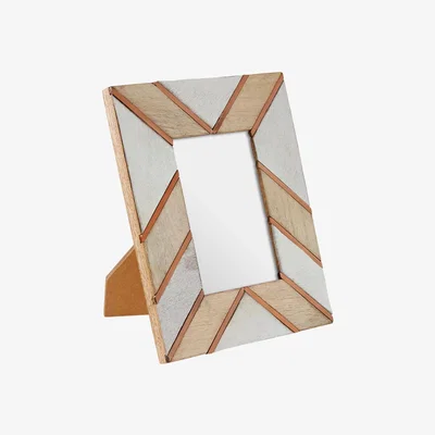 Olivia's Olivia's Cowhide And Mango Wood Photo Frame 4x6