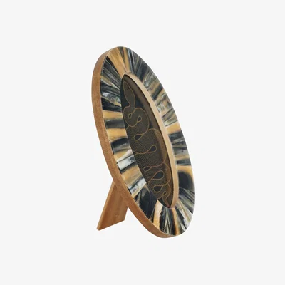 Olivia's Libra Calm Neutral Collection - Tortoiseshell Style Oval Photo Frame