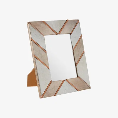 Olivia's Olivia's Cowhide And Mango Wood Photo Frame 5x7
