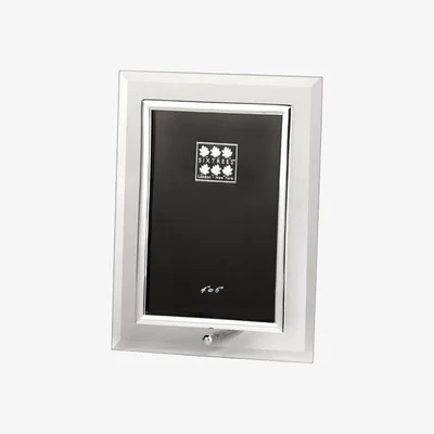 Downtown Sixtrees Silver Bevelled Flat Glass Photo Frame - 5 x 7, Velour