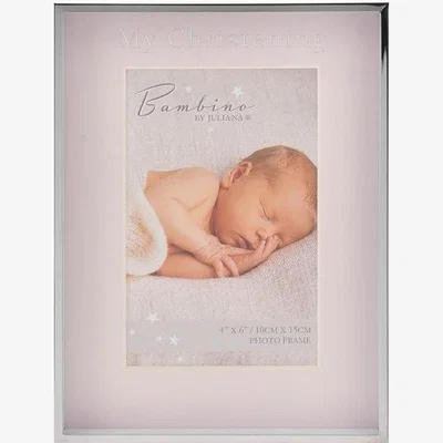 Downtown Downtown Silver Colour 4 x 6 Photo Frame Christening Day - Pink