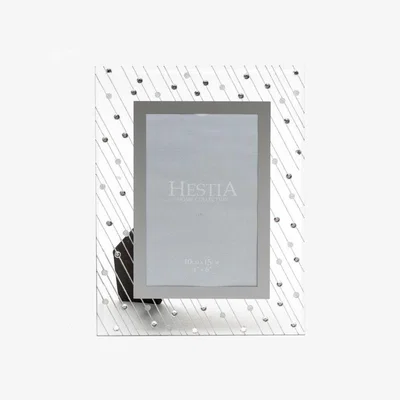 Downtown Widdop Hestia Mirror Glass Raindrop Design Photo Frame 4 x 6, Striped