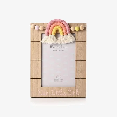 Downtown Downtown Mdf Photo Frame With Macrame Rainbow Little Girl 4x6, Wood