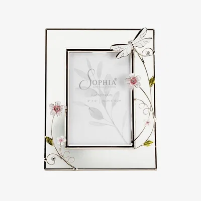 Downtown Sophia Glass Dragonfly Photo Frame 5 x 7 - 5x7, Floral