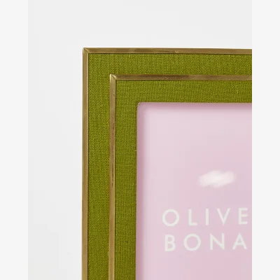 Oliver Bonas Linen Green Standing Photo Frame 6x4"