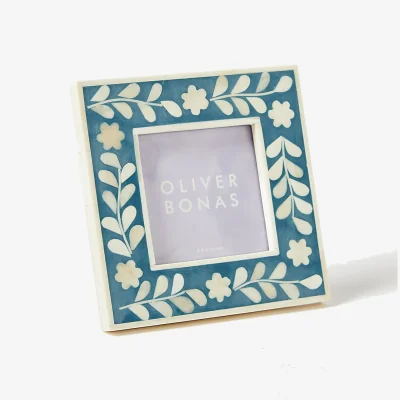 Oliver Bonas Ivy Blue Square Photo Frame 4x4"