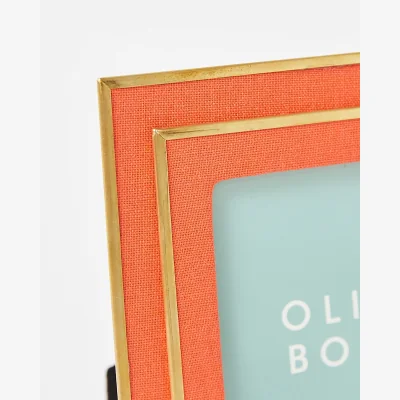 Oliver Bonas Linen Orange Square Photo Frame 4x4"