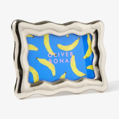 Oliver Bonas Orli Wave Metallic Silver Photo Frame 5x7"