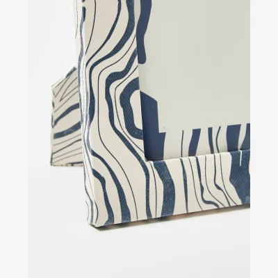 Oliver Bonas Kiri Marbled Blue Photo Frame 5x7"