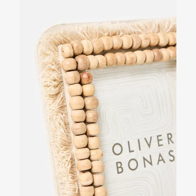 Oliver Bonas Zahra Medium Natural Beaded Photo Frame 6x4"