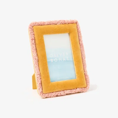 Oliver Bonas Issey Fringed Yellow Photo Frame 4x6"