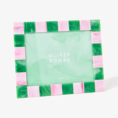 Oliver Bonas Alyssa Pink & Green Photo Frame 6x8"
