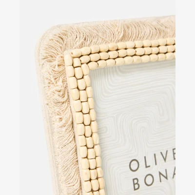 Oliver Bonas Zahra Large Natural Beaded Photo Frame 5x7"