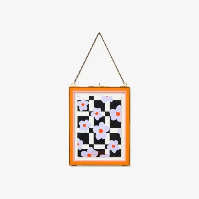 Oliver Bonas Colour Block Orange Hanging Photo Frame 6x8"