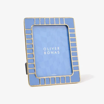 Oliver Bonas Cilo Blue Enamel Photo Frame 6x8"