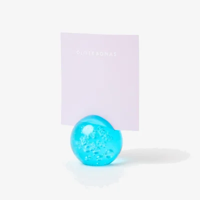Oliver Bonas Blue Crystal Sphere Photo Holder
