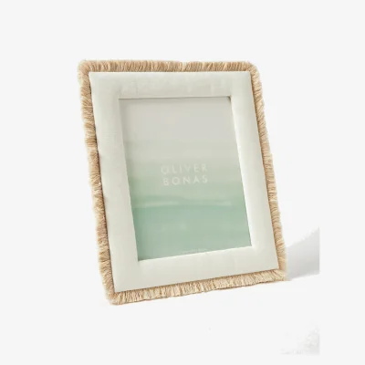 Oliver Bonas Issey Fringed White Photo Frame 8x10"