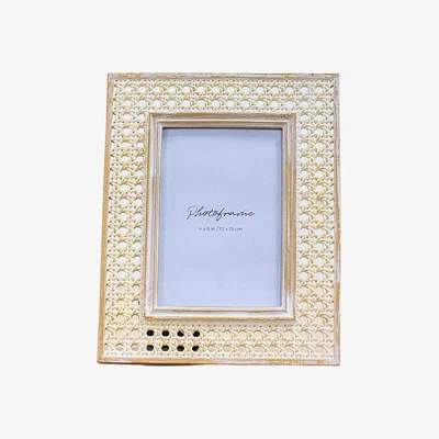 Perch and Parrow Flashback Rattan Photo Frame