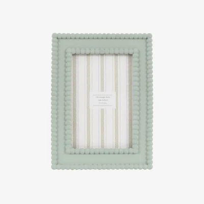 Perch and Parrow Matilda Beaded Photoframe in Sage, Medium