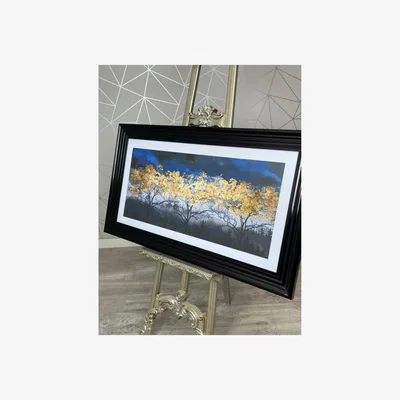 Pagazzi Sapphire Scape Large Liquid Art with Black Frame