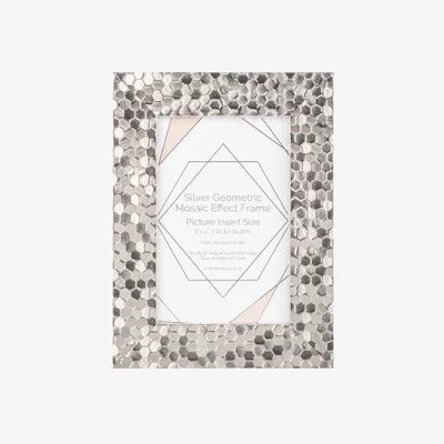 The Range Silver Geometric Mosaic Effect Frame - 6x4in