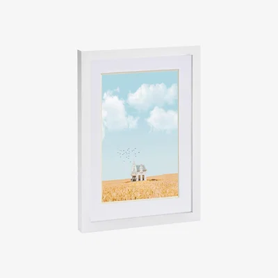 The Range Photo Frame with A5 Mount - A4 (8x12") - White - White
