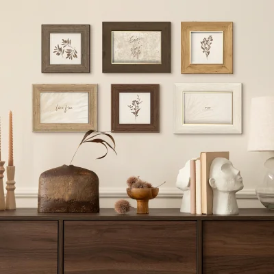 The Range Set of 6 Wood Effect Photo Frames