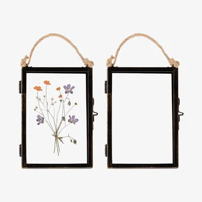 The Range 4x6" Hanging Metal Photo Frame Black - Black