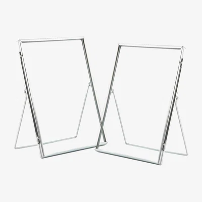 The Range 6x8" Standing Metal Photo Frame Silver - Silver