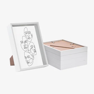 The Range Deep Box Photo Frames - A4 (8 x 12") - Pack of 5 - White