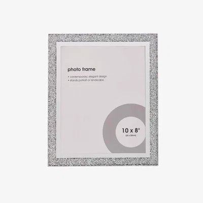 The Range White Glass Crushed Jewel Diamond Photo Frame - Silver