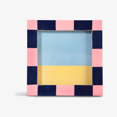 Rockett St George Pink Checkered Photo Frame