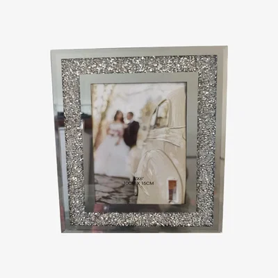 The Range Crushed Crystal Photo Frame Jewel Mirror Diamante Picture Frame XS - Silver