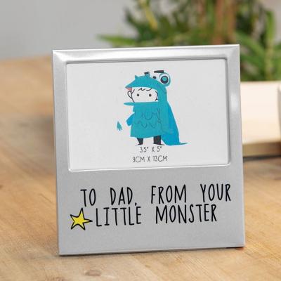 The Range Aluminium Little Monster Dad Photo Frame  - Silver