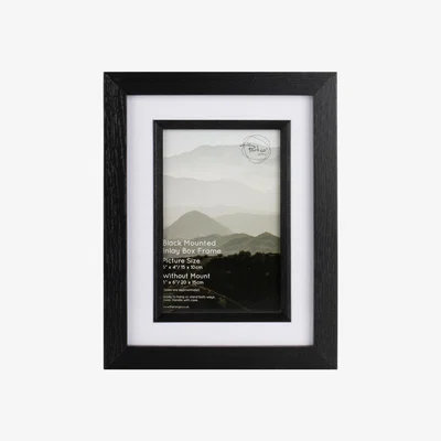The Range Black Mounted Inlay Box Frame - Black / 6x4in